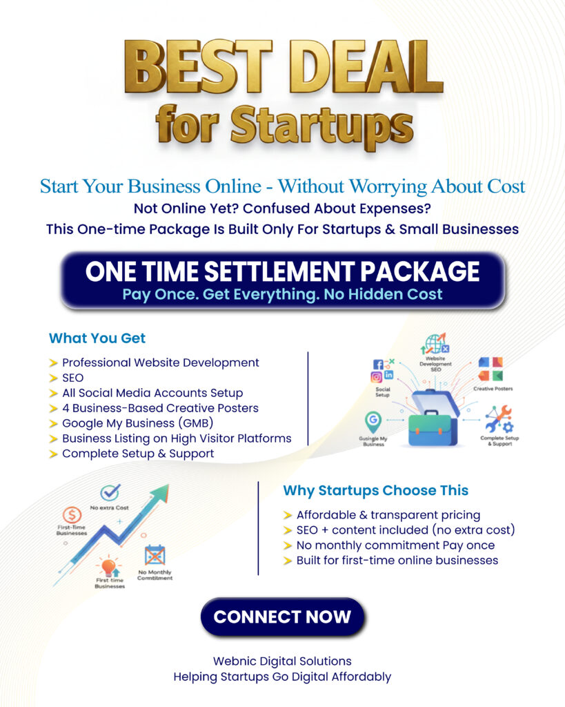 Best Deals For Startup Business | Webnic Digital